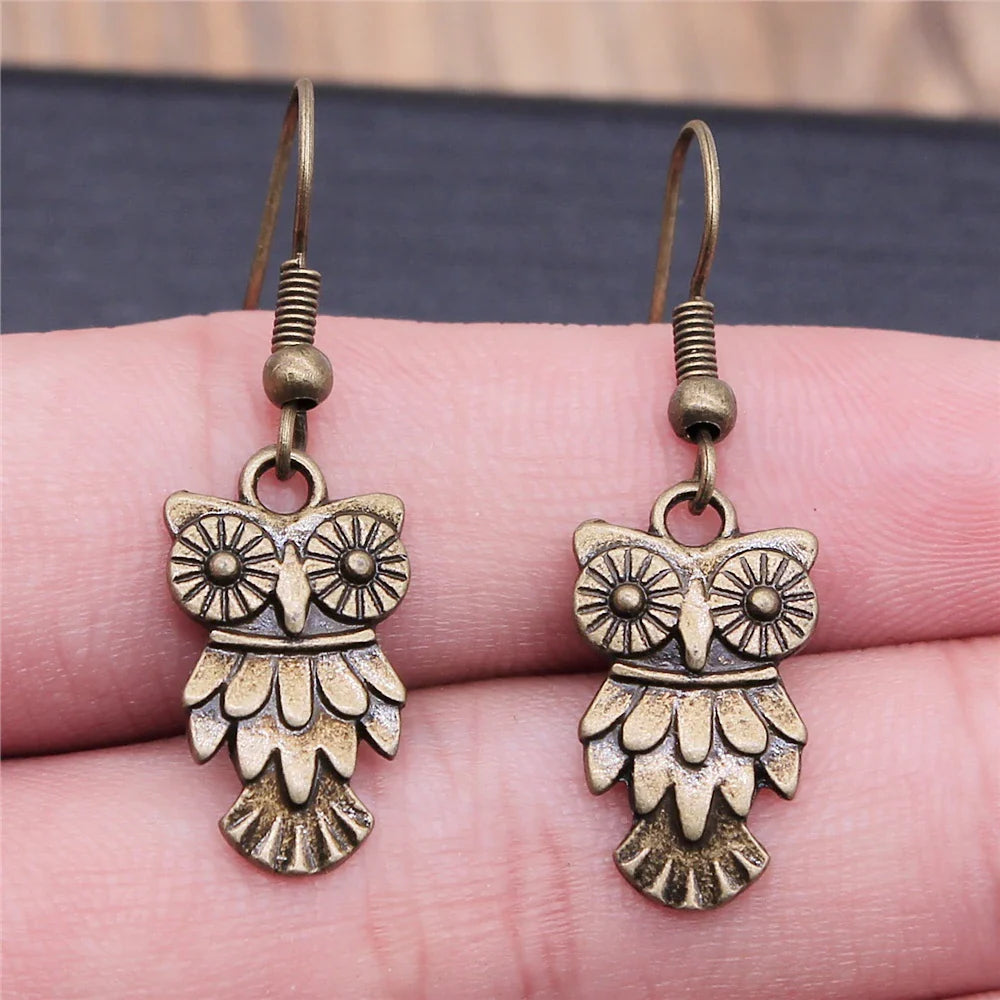 Vintage Owl Bohemian Dangle Earrings - emmy-rae-jewels.com