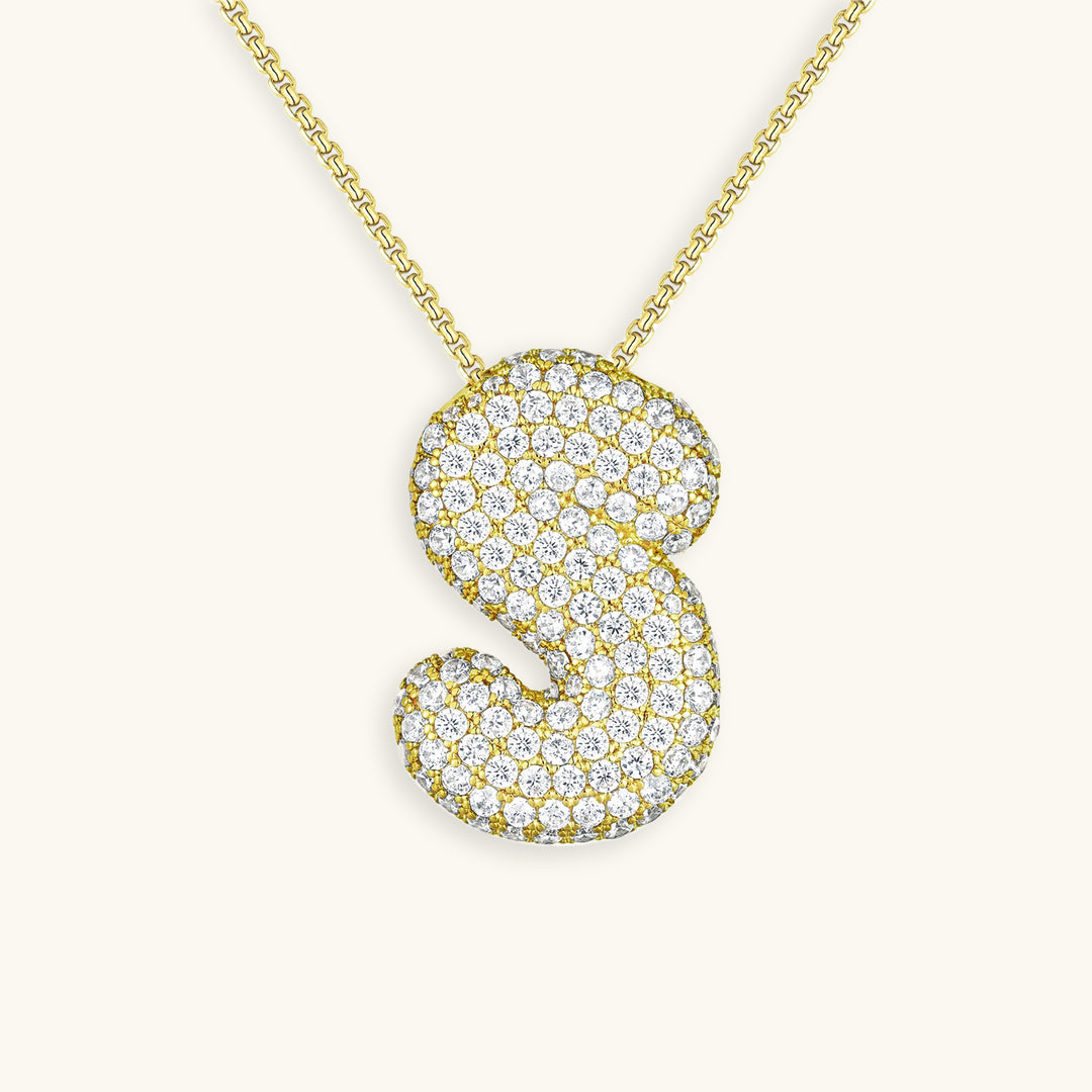 Hailey Bubble Initial Necklace - emmy-rae-jewels.com