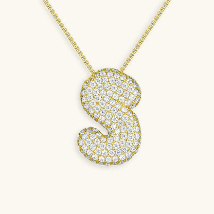 Hailey Bubble Initial Necklace - emmy-rae-jewels.com
