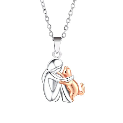 Cat Hug Pendant Necklace - emmy-rae-jewels.com