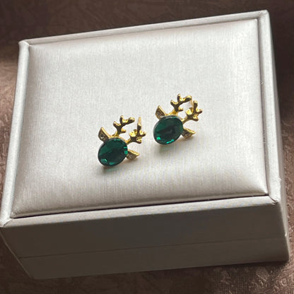 Festive Reindeer Crystal Stud Earrings - emmy-rae-jewels.com