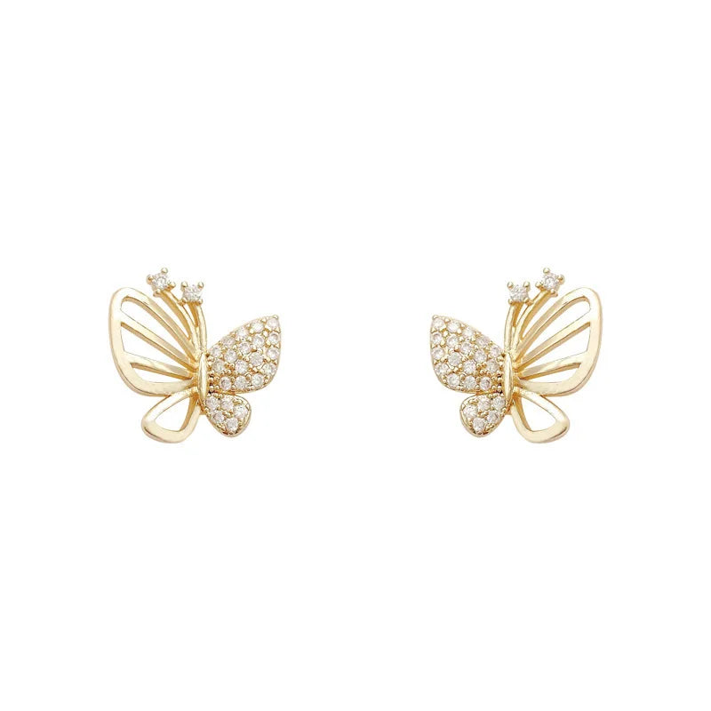 Elegant Zircon Butterfly Stud Earrings - emmy-rae-jewels.com