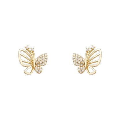 Elegant Zircon Butterfly Stud Earrings - emmy-rae-jewels.com