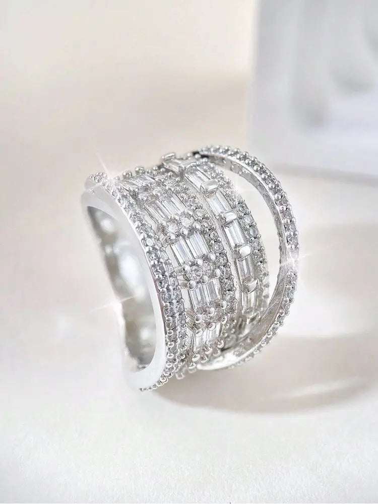 EXQUISITE MULTI-LAYER SILVER RING - emmy-rae-jewels.com