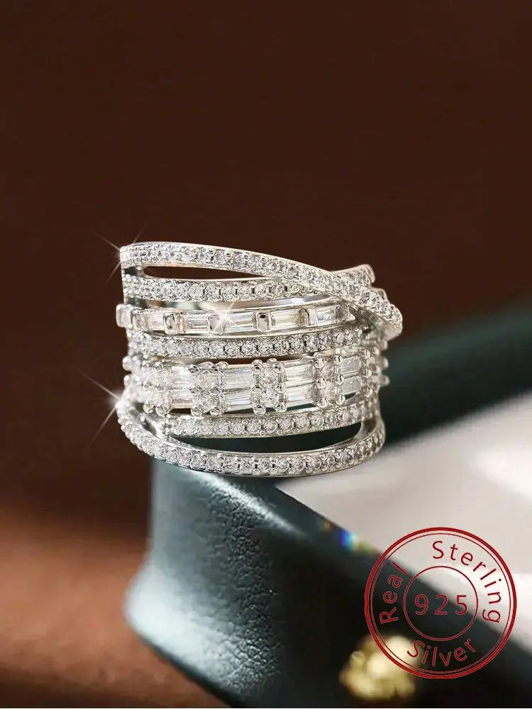 EXQUISITE MULTI-LAYER SILVER RING - emmy-rae-jewels.com