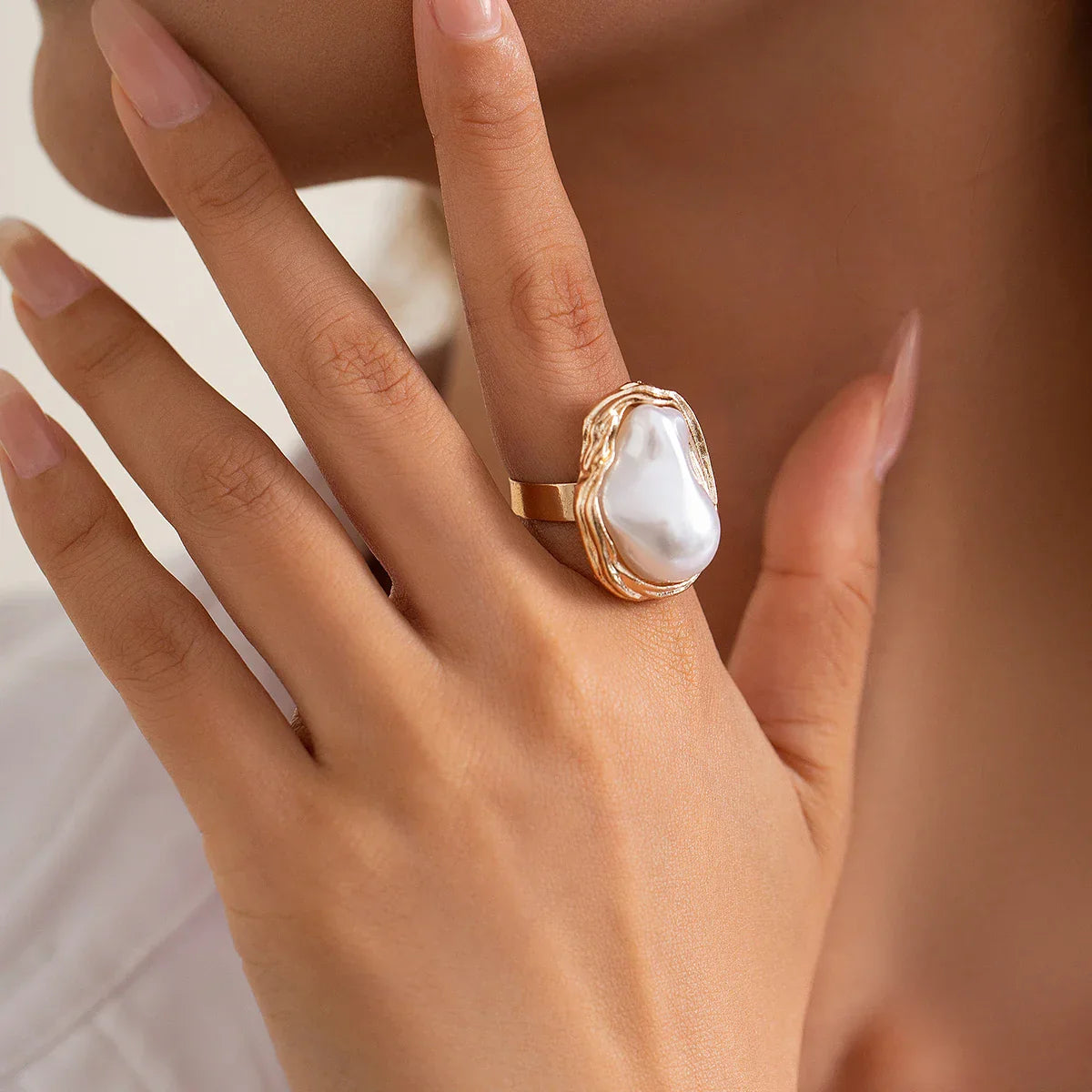 Chunky Baroque Pearl Cocktail Rings - emmy-rae-jewels.com