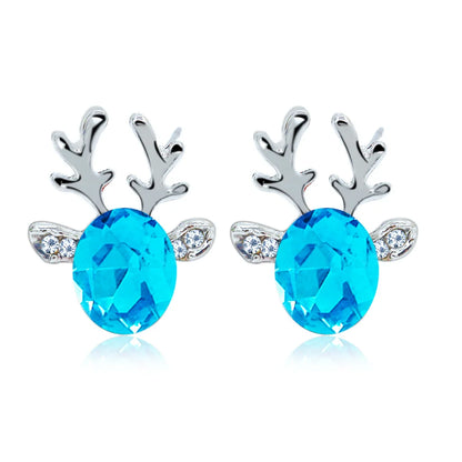 Festive Reindeer Crystal Stud Earrings - emmy-rae-jewels.com