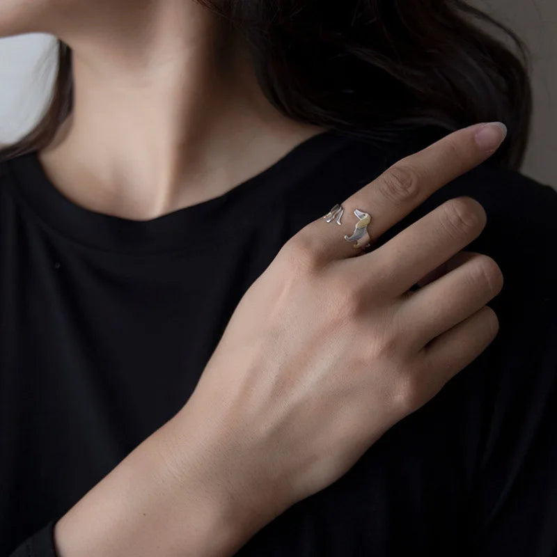 925 Sterling Silver Dachshund Ring – Adjustable Fit - emmy-rae-jewels.com
