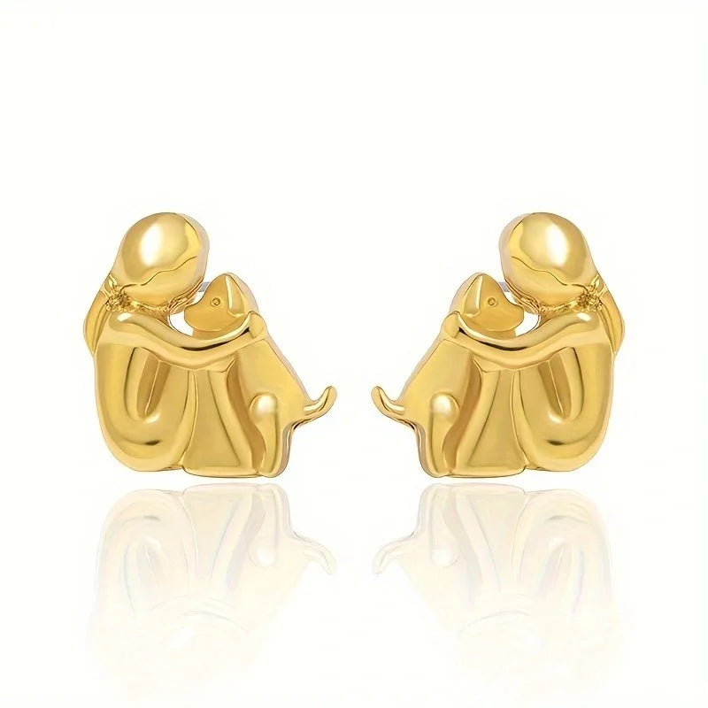Silver and Gold Two-Tone Hug Earrings - emmy-rae-jewels.com