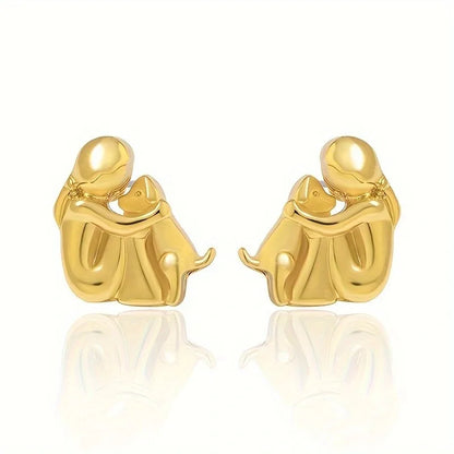 Silver and Gold Two-Tone Hug Earrings - emmy-rae-jewels.com