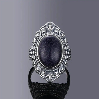 Vintage Silver Ornate Oval Ring