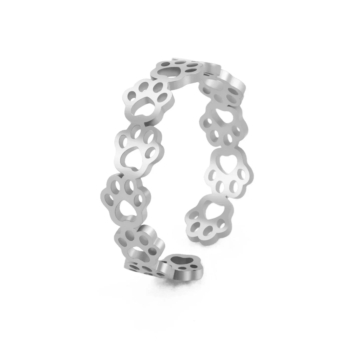 Adjustable Paw Print Ring – Made of Stainless Steel - emmy-rae-jewels.com