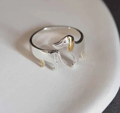 925 Sterling Silver Dachshund Ring – Adjustable Fit - emmy-rae-jewels.com
