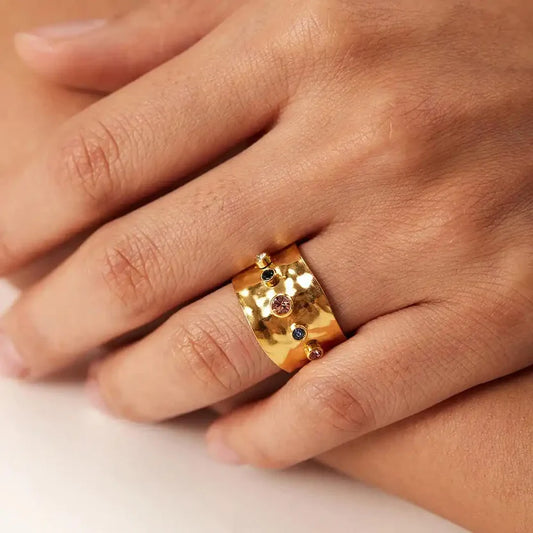 Vintage Gold Cubic Zirconia Ring