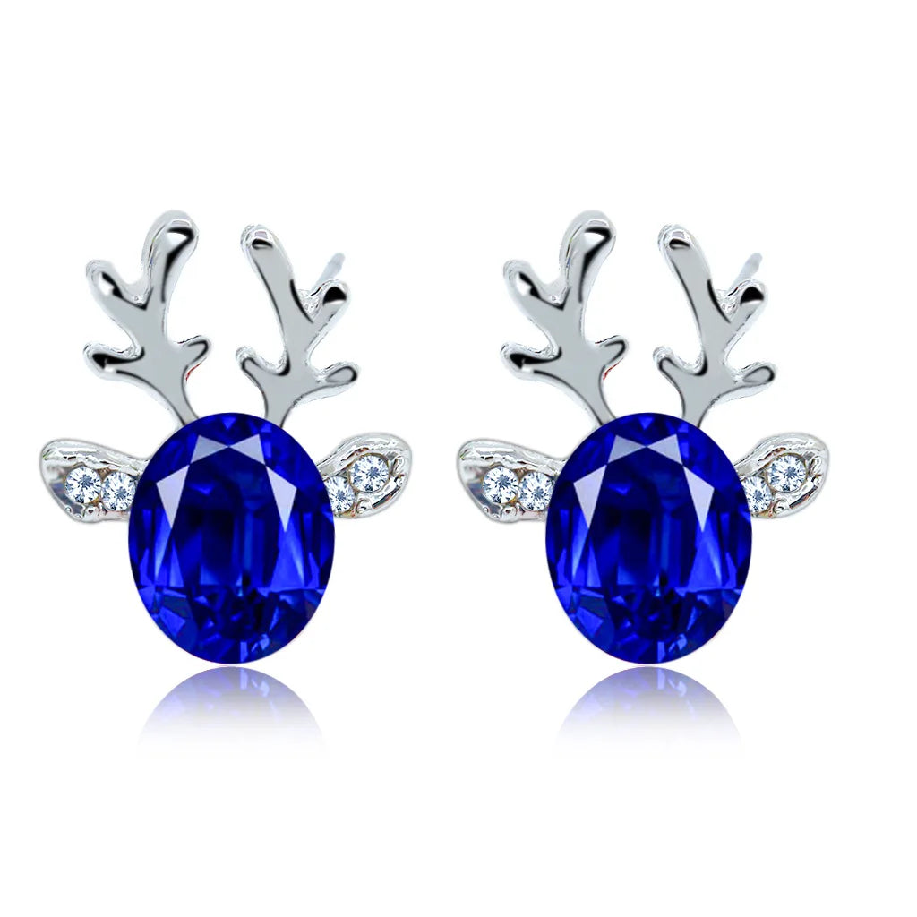 Festive Reindeer Crystal Stud Earrings - emmy-rae-jewels.com