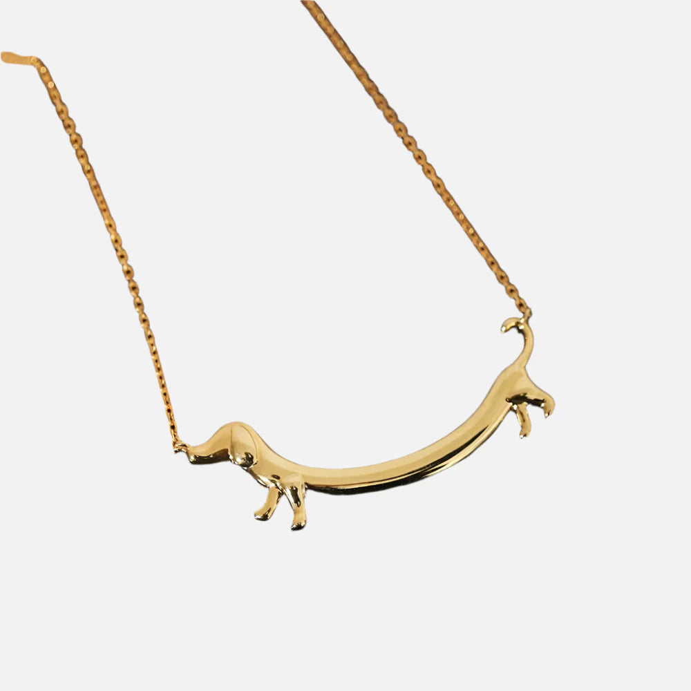 Gold-Tone Dachshund Necklace - emmy-rae-jewels.com