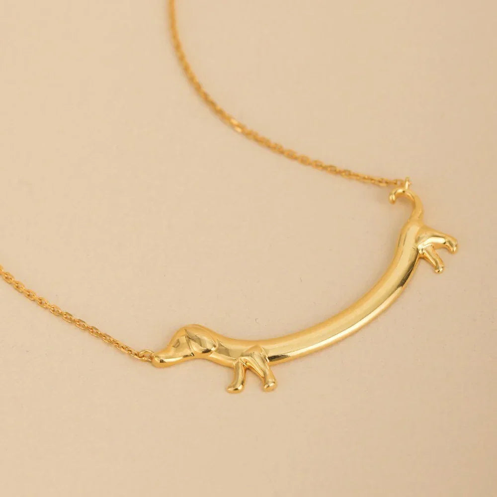 Gold-Tone Dachshund Necklace - emmy-rae-jewels.com