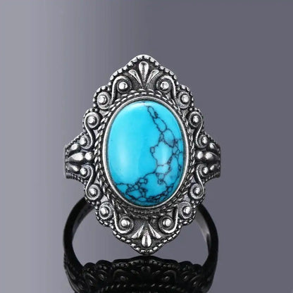 Vintage Silver Ornate Oval Ring