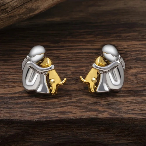 Silver and Gold Two-Tone Hug Earrings - emmy-rae-jewels.com