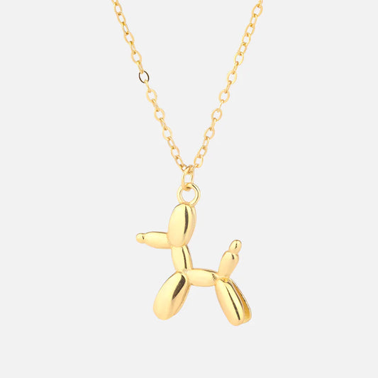 Gold-Tone Balloon Dog Pendant Necklace - emmy-rae-jewels.com