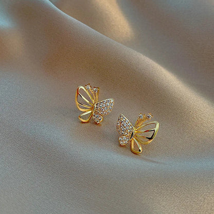 Elegant Zircon Butterfly Stud Earrings - emmy-rae-jewels.com