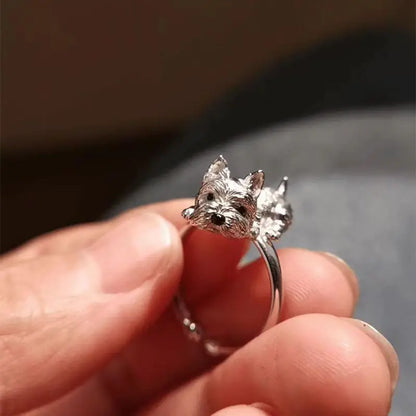 Retro-Style Adjustable Dog Ring - emmy-rae-jewels.com