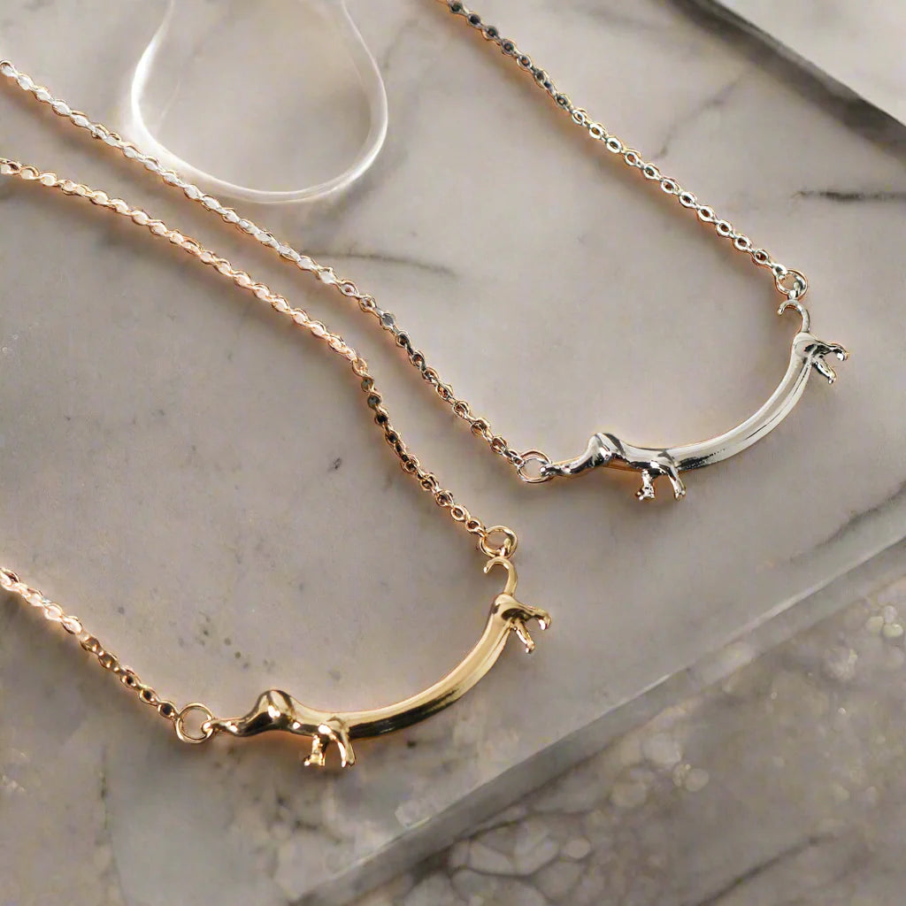 Gold-Tone Dachshund Necklace - emmy-rae-jewels.com