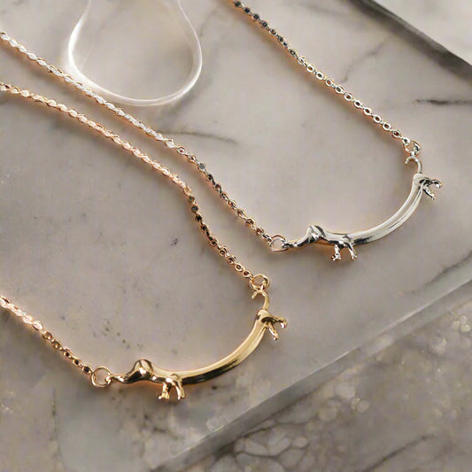 Gold-Tone Dachshund Necklace - emmy-rae-jewels.com