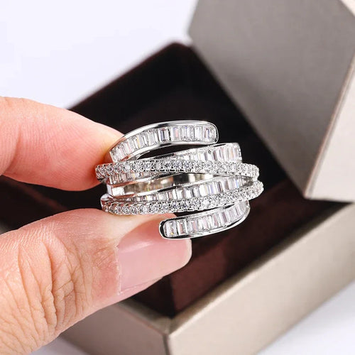 Adjustable Silver Zircon Ring - emmy-rae-jewels.com