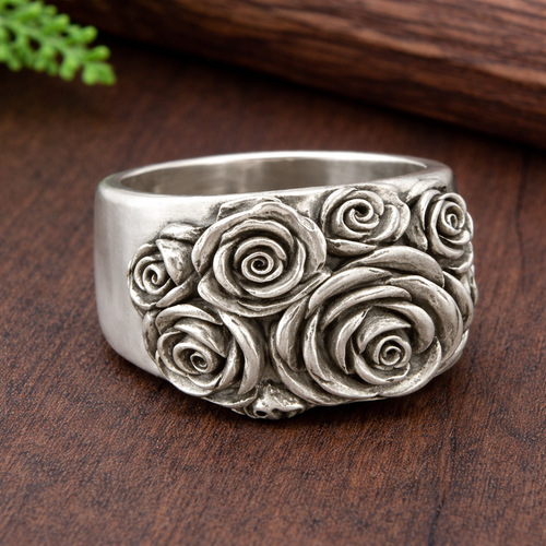 Vintage Silver Floral Ring