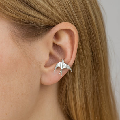 Beautiful Silver Swallow Bird Clip-On Earrings - emmy-rae-jewels.com