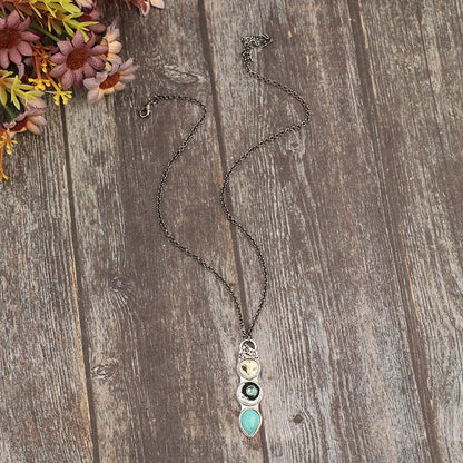 Turquoise Owl Wisdom Bar Necklace - emmy-rae-jewels.com