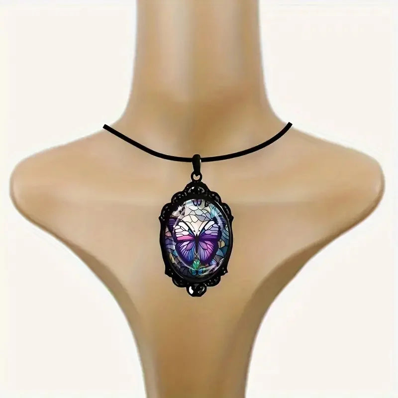 Butterfly Pendant Necklace with Purple Crystal - emmy-rae-jewels.com