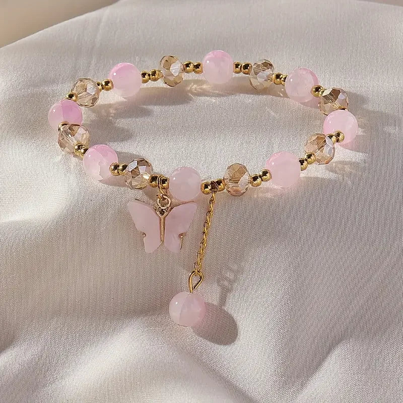 Beautiful Butterfly Beaded Stretch Bracelet - emmy-rae-jewels.com