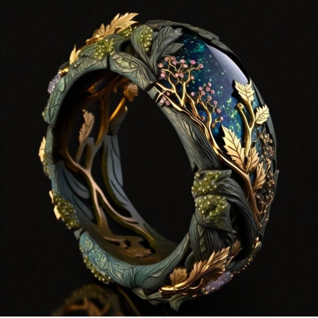 Exotic Crystal Earth Ring - emmy-rae-jewels.com