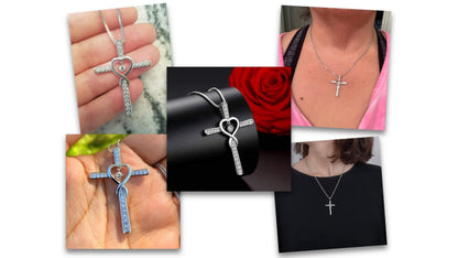 Blessed Zirconia Heart Cross Necklace - emmy-rae-jewels.com