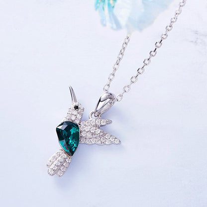 Hummingbird Sparkle Necklace with Zirconia - emmy-rae-jewels.com