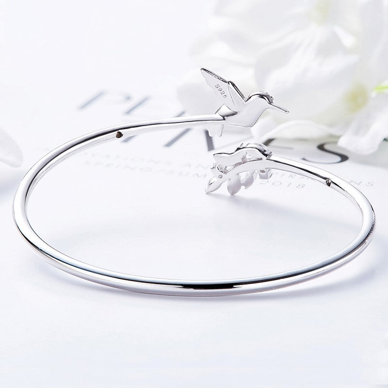 Adjustable Hummingbird Ring with Rhinestone Diamond - emmy-rae-jewels.com