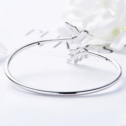 Adjustable Hummingbird Ring with Rhinestone Diamond - emmy-rae-jewels.com