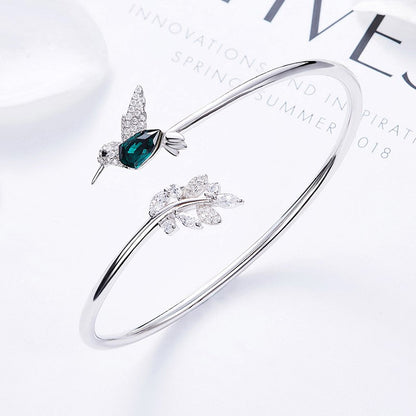 Adjustable Hummingbird Ring with Rhinestone Diamond - emmy-rae-jewels.com