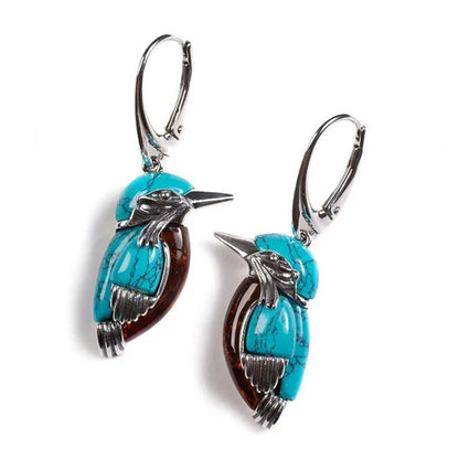 Blue Hummingbird Enamel Earrings - emmy-rae-jewels.com