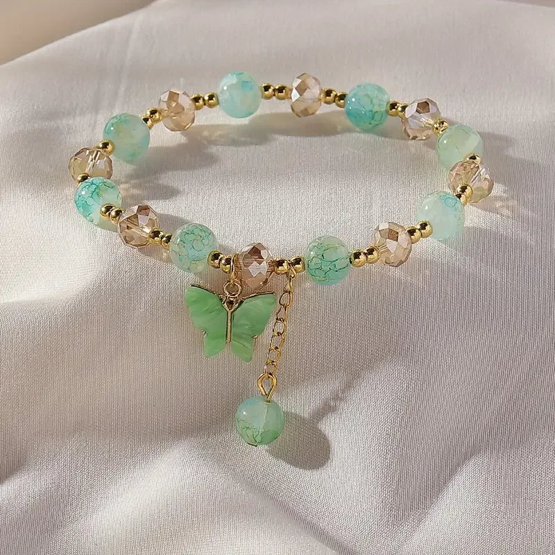 Beautiful Butterfly Beaded Stretch Bracelet - emmy-rae-jewels.com