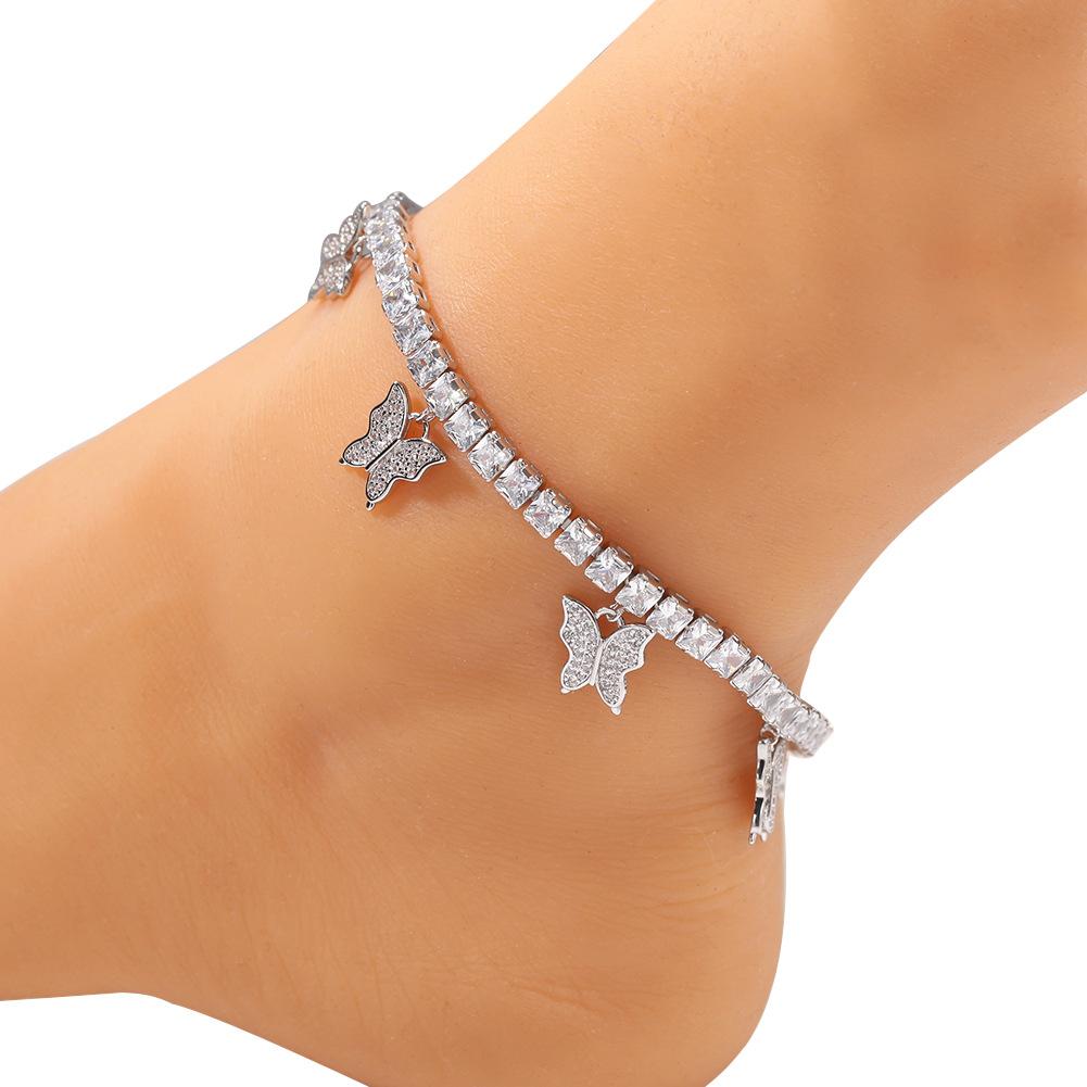 Butterfly Garden Zirconia Anklet - emmy-rae-jewels.com