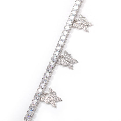 Butterfly Garden Zirconia Anklet - emmy-rae-jewels.com