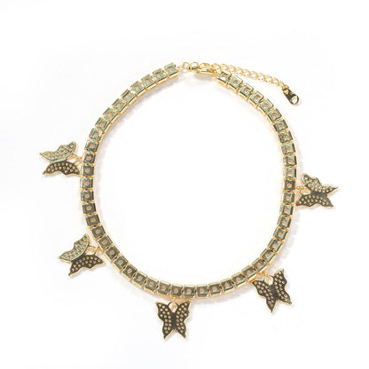 Butterfly Garden Zirconia Anklet - emmy-rae-jewels.com