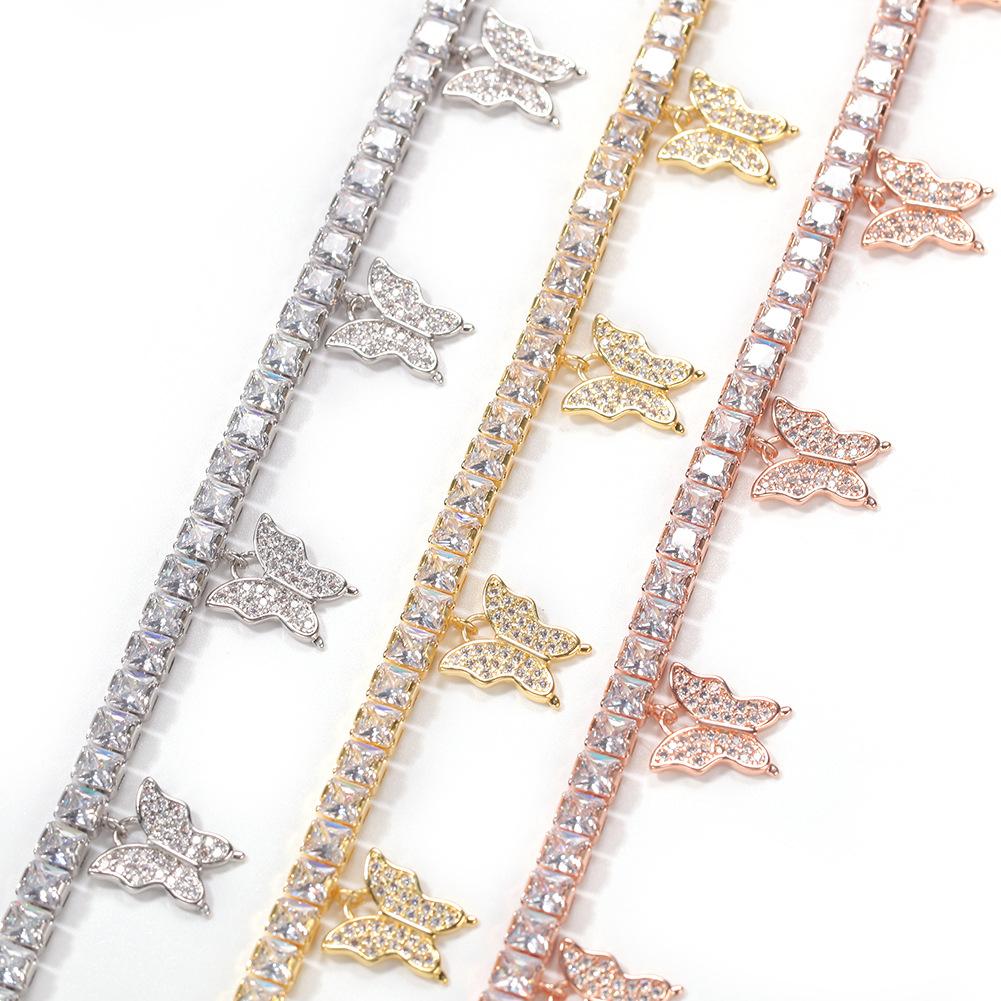 Butterfly Garden Zirconia Anklet - emmy-rae-jewels.com