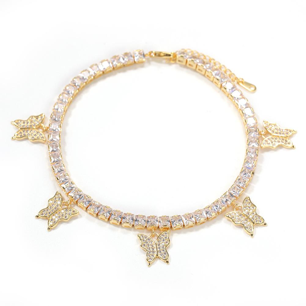 Butterfly Garden Zirconia Anklet - emmy-rae-jewels.com