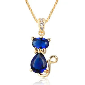Crystal Cat Pendant Necklace - emmy-rae-jewels.com