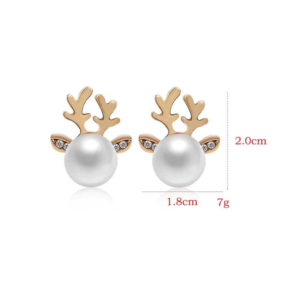 Christmas Reindeer Pearl Earrings - emmy-rae-jewels.com