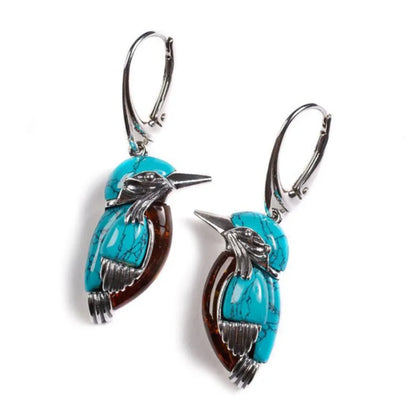Blue Hummingbird Enamel Earrings - emmy-rae-jewels.com